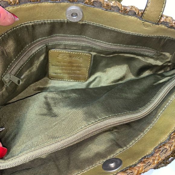 Fossil Brown Woven Tote Bag - Picture 10 of 13